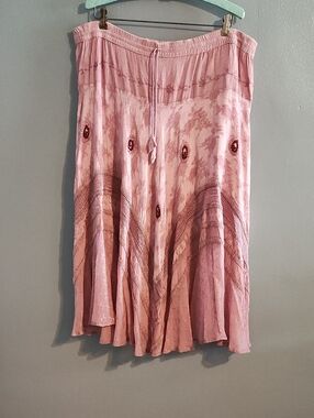Evette Encounters Pink Tiered Maxi Boho A-Line Skirt